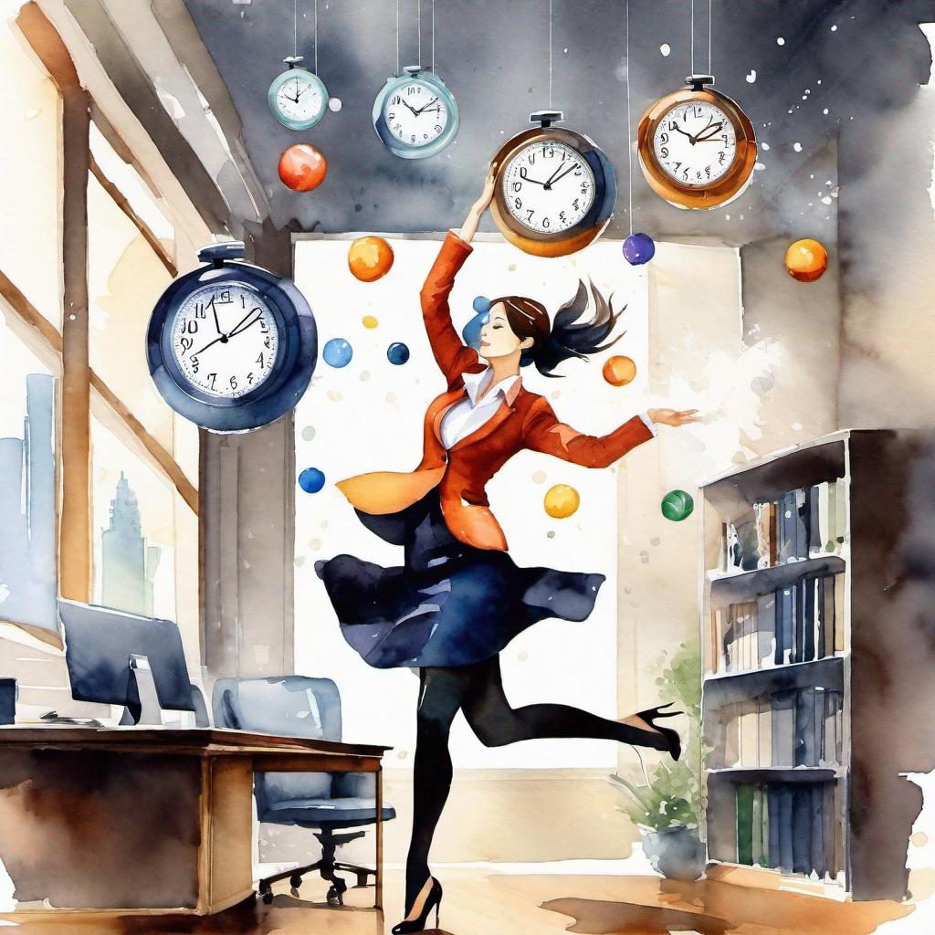 woman juggling time and tasks